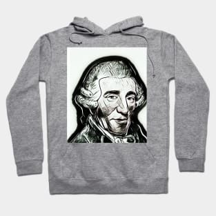 Joseph Haydn Black and White Portrait | Joseph Haydn Artwork 3 Hoodie